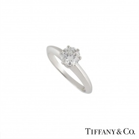 Tiffany & Co Round Brilliant Cut Diamond Ring in Platinum 0.62ct G/VS2